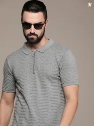 Roadster Men Polo Collar T-shirt