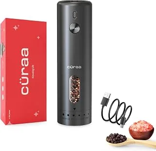 CRAA Electric Pepper Grinder with Adjustable Coarseness for Precision Seasoning | Rechargeable, One-Hand Operation | Automatic Pepper Mill for Kitche