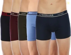 Dollar Pack of 5 Dollar Lehar Mens Combed Cotton Trunk - Pack of 5 - Actual Colour May Vary Solid Men Trunk
