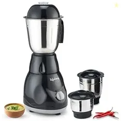 Lifelong LLMG23 Power Pro 500-Watt Mixer Grinder with 3 Jars (Liquidizing Wet Grinding and Chutney Jar), Stainless Steel blades, 1 Year Warranty (Black)
