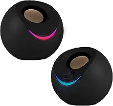 ZEBRONICS Blues 2.0 Computer Speakers, 8 Watts, 45 Elevated Drivers, Dual Passive Radiators, USB Powered, AUX, Volume Control Knob, RGB LED, for Lapt