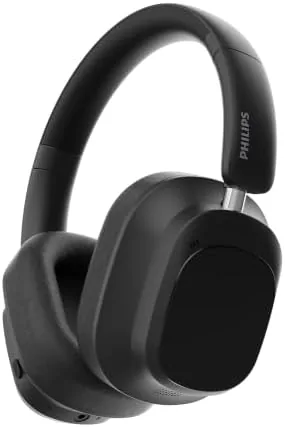 PHILIPS TAH6550 Wireless Bluetooth Over-Ear Headphones with 3 Mics, 60 Hours Battery Life, 40mm Drivers, Bluetooth 5.3, Dual Pairing, USB-C Charging,