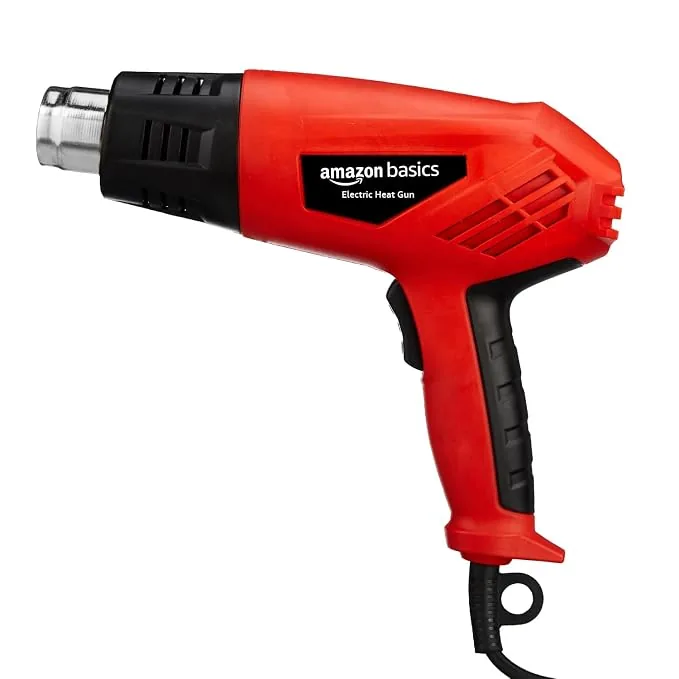 Amazon Basics 2000W Heat Gun | Dual Temperature & Airflow Control | ABS Body | Heavy-Duty Hot Air Gun for Paint Removal, Plastic Welding & Shrinking |