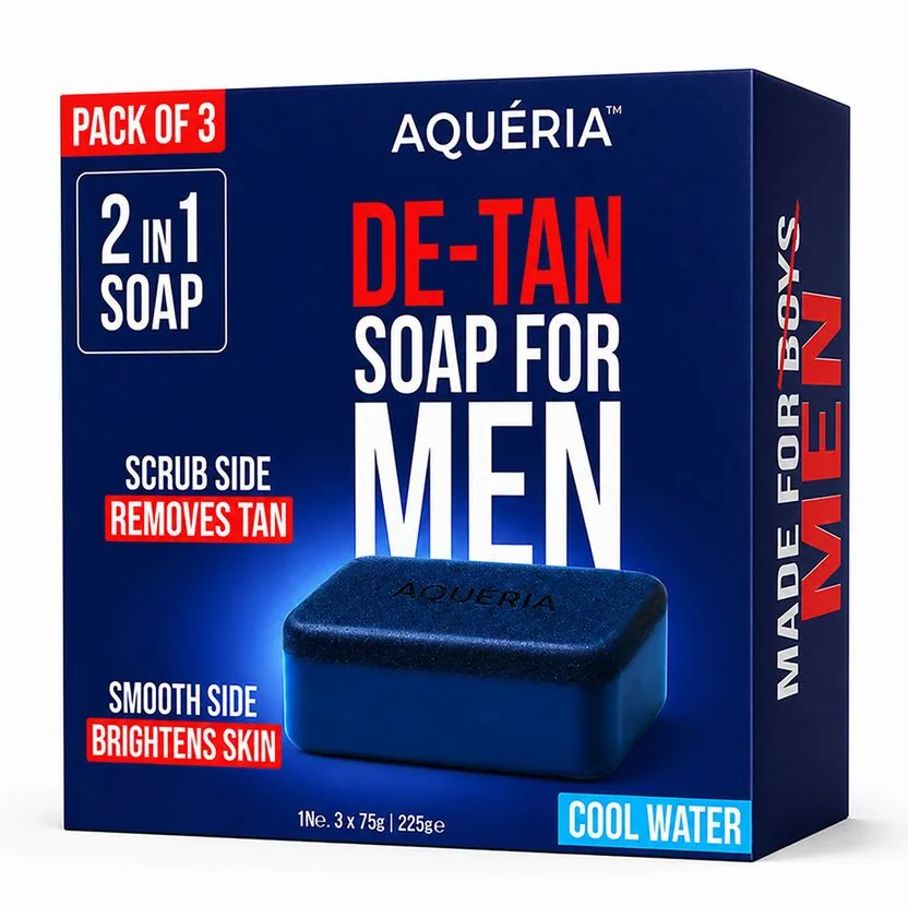 Aqueria De-Tan & Brightening 2-in-1 Bath Soap for Men | Cool Wate...more