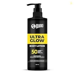 Beardo Ultraglow SPF 50 PA+++ Body Lotion for Men, 250 ml | Sun protection,Hydrating & Light Weight Winter Moisturizer for Body | Moisturizes & Nouris