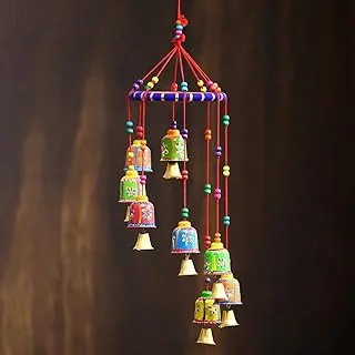 eCraftIndia Multicolour Handcrafted Decorative Window Door Wall Hanging Bells Wind Chimes Decorative Showpiece| Diwali Decoration Items for Home Decor