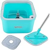 Spotzero By Milton Fresh Flow Square Mop with Bucket 3 L, Flexible Kitchen tap Flat Squeeze Mop Bucket System Cleaning Supplies, Mop Head,Pocha for Fl