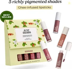 Just Herbs Enriched Liquid Lipstick Kit Set of 5 Nude Brown, 4.5 ml