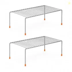 Stainless Steel Utensils Dish Rack/Multipurpose Rustproof Shelf/Storage Shelves/Stand For Home & Kitchen Cabinet, Cupboard & Pantry (Pack Of 2, Nhsp,