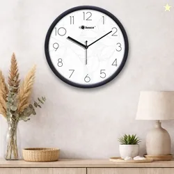 BOSCO Analog 28 cm X 28 cm Wall Clock White, With Glass, Standard