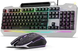 Aula T102 Wired USB Standard Gaming Keyboard Compatible with Desktop, Laptop, Mac T102 Gaming RGB backlit Keyboard with 7200 DPI, 6 buttons Gaming Mou