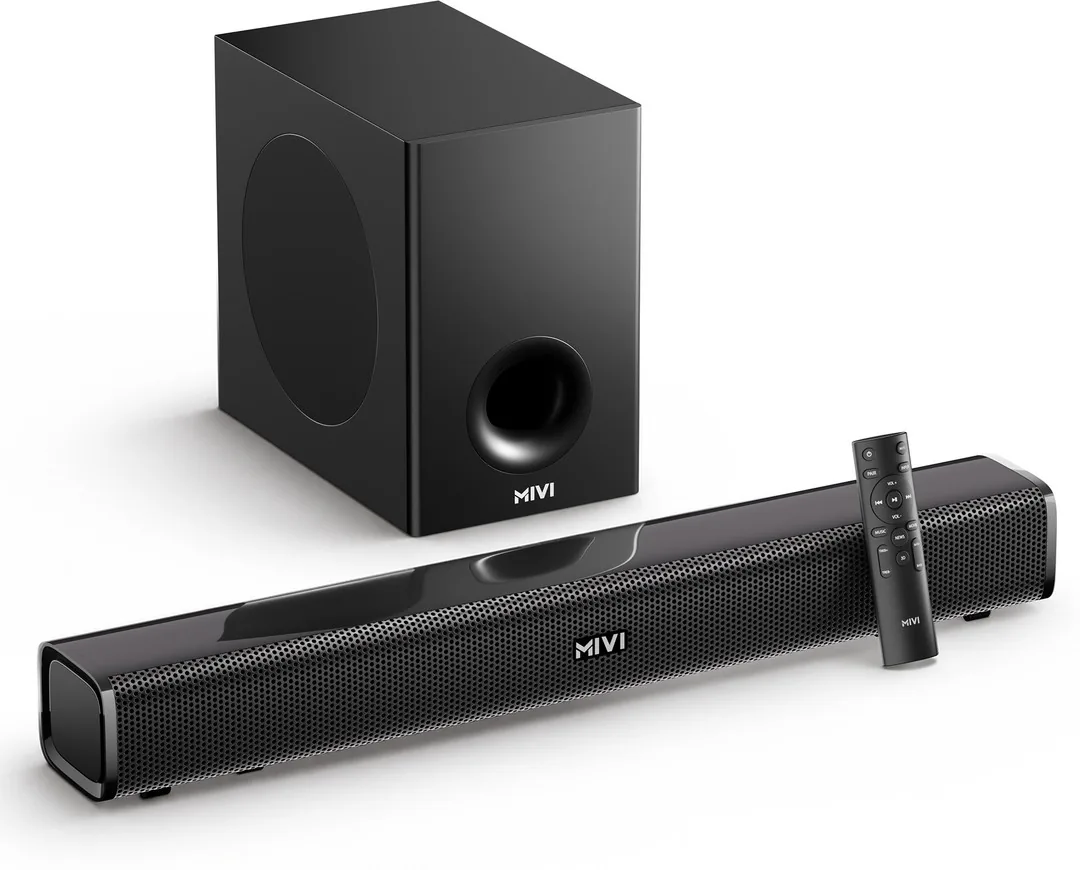 Mivi Fort H160 Soundbar, 160 Watts, 2.1 Channel, Multi-Input and EQ Modes, BT v5.1 160 W Bluetooth Soundbar Black, 5.1 Channel