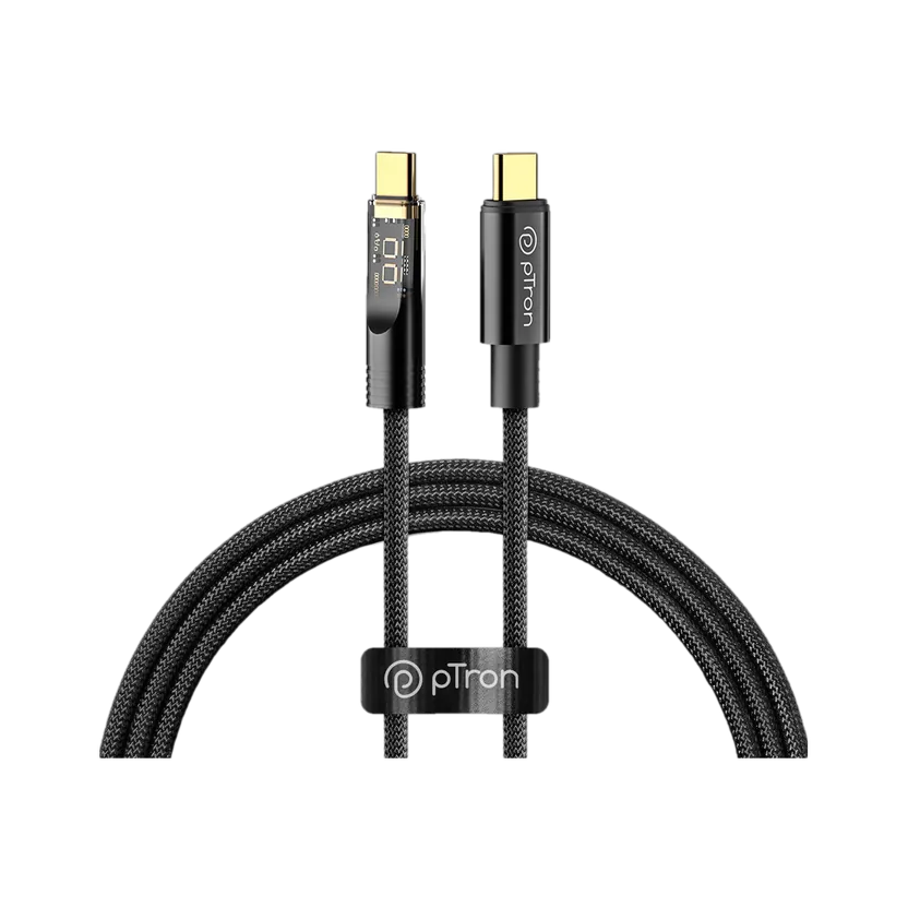 PTron USB Type C Cable 6 A 1 m Unbreakable Nylon Braided Pace (Co...more