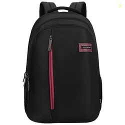 Aristocrat Vortex Laptop Backpack 25L | 4 Compartments with Quick-Access Front Pocket | Padded Shoulder Straps & Side Bottle Holders | Trolley Sleeve | Office & Travel Backpack for Men & Women (BLACK)