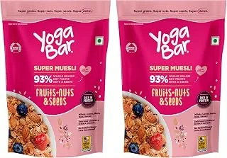 Yogabar Fruit and Nut Muesli 1kg | Muesli with 93% Whole Grains + Dried Fruits+ Nuts and Seeds | Wholegrains, No Added Preservatives