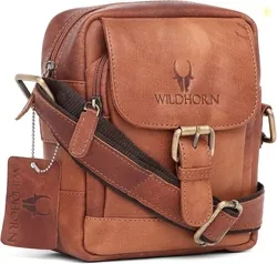 Genuine Leather Mini Sling Bag for Men | Compact, Durable & Stylish | Buckle Closure | Front Zip Pocket | 1-Year Warranty