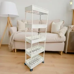 MGKENTERPRISE 5 Compartments plastic Storage Trolly (White)