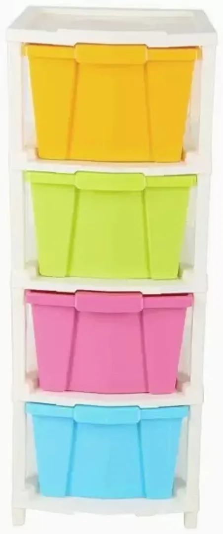 HUMBLE KART 4 Compartments Plastic Chest of Drawers Multicolor