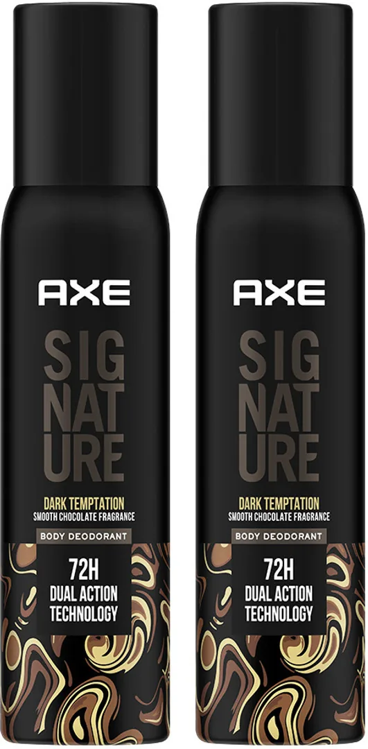 AXE SIGNATURE Dark Temptation Deodorant No Gas Body Perfume Deodorant Spray  -  For Men (400 ml, Pack of 2)