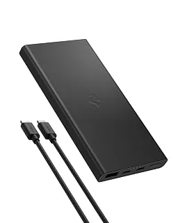 ArcPack 10000mAh Power Bank, PD3.0, Fast Charging, 22.5W Max Output, 2 Type-C Ports, 1 USB-A Port - (Aluminum, Black)