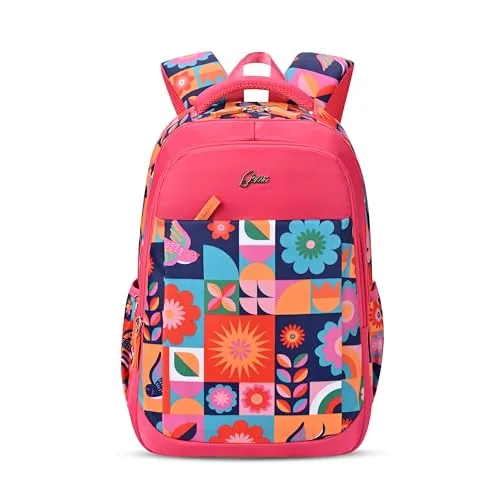 Florentine 19"/24L Large Water Resistant School Bag/Casual Backpack/Daypack/Laptop Bag for Boys/Girls (Pink - Blue)