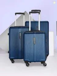 KILLER Hard Body Set of 3 Luggage 4 Wheels - STRG- Dark Blue- Combo (28"+24"+20") - Blue