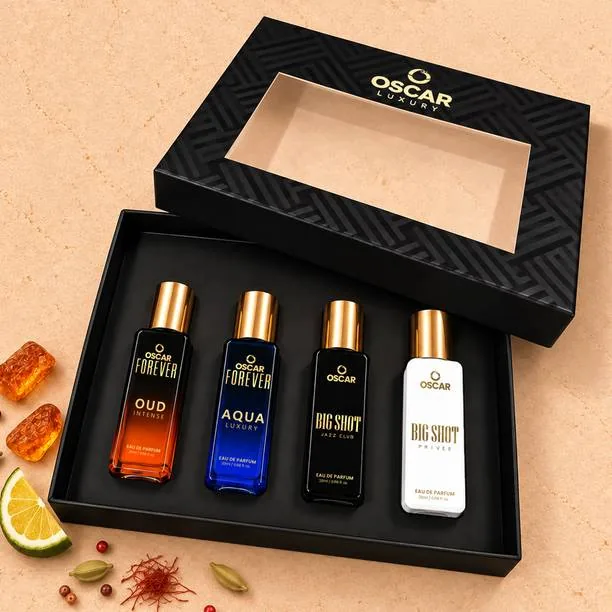OSCAR Luxury Unisex Perfume Gift Set 4x20 ML with Long Lasting Fragrance Perfume  -  80 ml (For Men & Women)