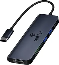 USB C Hub Docking Station, 6-in-1 Aluminium USB C Hub,4K HDMI@30HZ,100 W Power Delivery,SD/TF Card Reader, Compatibile with iOS, Windows and Linux