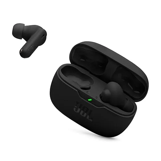 JBL Vibe Beam 2 - Active Noise Cancelling Earbuds - Black | JBL Pure Bass sound, Active Noise Cancelling with Smart Ambient, 4 mics for crisp, clear