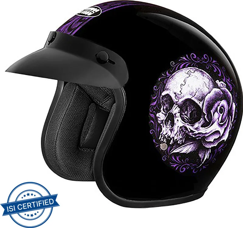STUDDS JETSTAR CLASSIC D8 OPEN FACE BUILT FOR SPEED Motorbike Helmet (Matt Black)