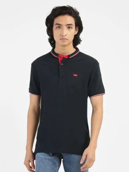 Levis Henley Neck Pure Cotton T-shirt (S) by Myntra