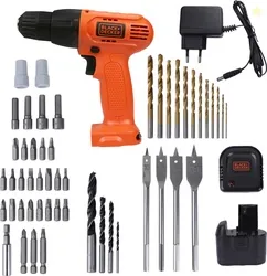 BLACK+DECKER 12-Volt Cordless /Driver with Keyless and 50 Accessories Kit CD121K50 Angle Drill (10 mm Chuck Size)
