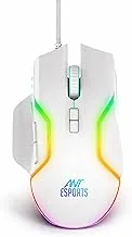 Ant Esports GM320 RGB Optical Wired Gaming Mouse | 8 Programmable Buttons | 12800 DPI I Ergonomic Design with Braided Cable - White