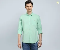 Men's Cotton Slim Fit Premium Textured Fabric Versatile Solid Easy Care, All Season Adapability Full Sleeve Casual Shirt