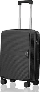 HRX Parabola Cabin Size Haileys Black Polypropylene Hard Shell Suitcase - Premium Travel Trolley Bag with 8 Spinner Wheels, Number Lock & Water Resist