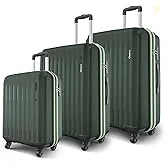 Safari Genius Alley Set of 3 (Cabin + Medium + Large) Trolley Bags Hard Case Polypropylene, 4 Wheels, 360 Degree Wheeling Luggage, Suitcase for Travel