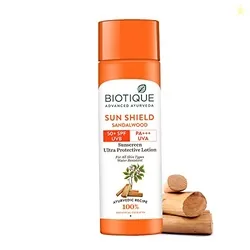 Bio Sandalwood Sunscreen Ultra Soothing Face Lotion, SPF 50+ |Ultra Protective Lotion| Keeps Skin Soft, Fair and Moisturized| Water Resistant| For All