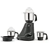 Preethi Blue Leaf Diamond Mixer Grinder, 750 Watt 3 Jars + Flexi Lid, Black | With Flexi lid, Stainless Steel jars and blades, for Perfect wet, dry an