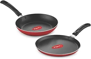 Aluminium Non Stick Tawa-Fry Pan Gift Set (Red) - Duo Pack